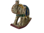 Preview: Kleiner Schaukelelefanten in Antikfinish - Farbe blau -